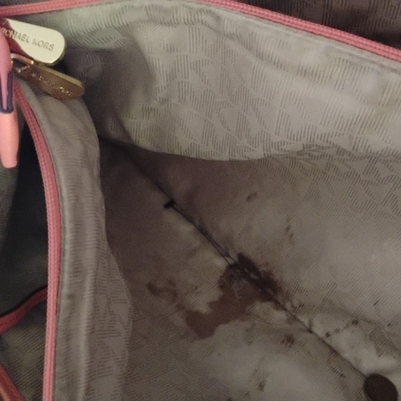 Michael Kors large rare Jet Set coral leather tote/shoulder bag - Picture 13 of 15